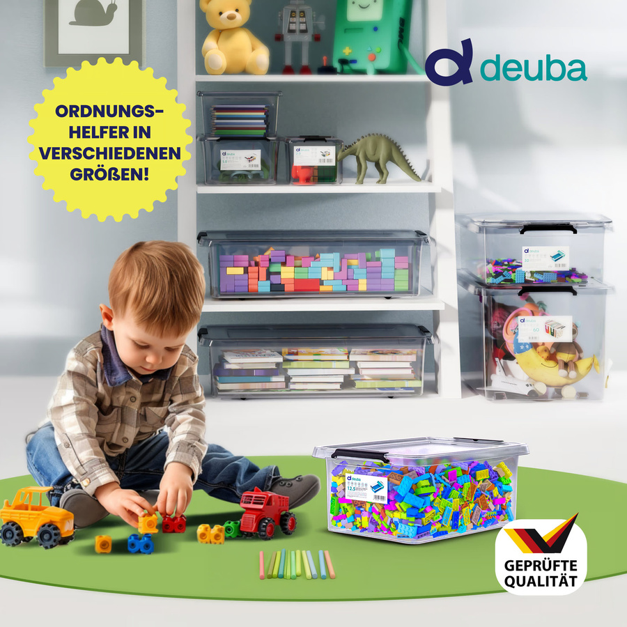 Deuba Aufbewahrungsbox transparent stapelbar BPA-frei B/T/H: 39 x 29 x 17 cm - Bild 2