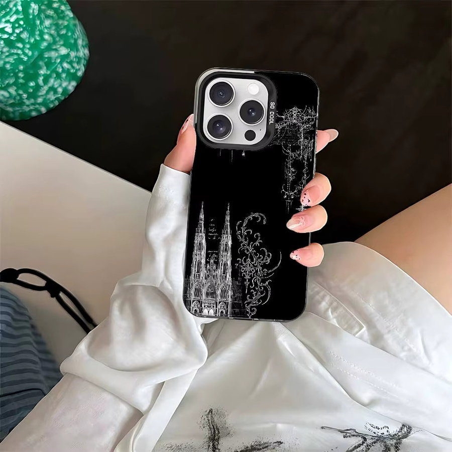 Cyber Sigil Cross Handyhülle für iPhone 11 bis 17 Pro Max, stoßfeste Abdeckung in Silber und Schwarz - Bild 4