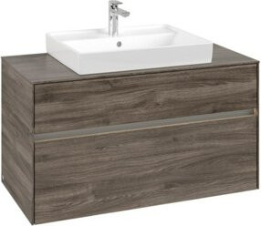 V&B Waschtischunterschrank Collaro mit Waschtisch und LED-Beleuchtung, B/H/T: 100 x 54,8 x 54,8 cm - Bild 1