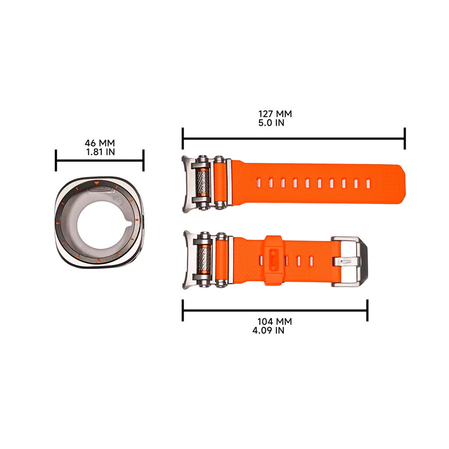 CHIICSMART Gehäuse und Silikonarmband für Samsung Galaxy Watch 8 Ultra 47 mm in Orange - Bild 3