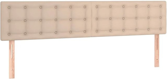 vidaXL LED Kopfteil in Cappuccino-Braun aus Kunstleder mit USB-Ladeport und integrierter Beleuchtung, Breite: 160 cm, Tiefe: 5 cm, Höhe: 78-88 cm - Bild 1