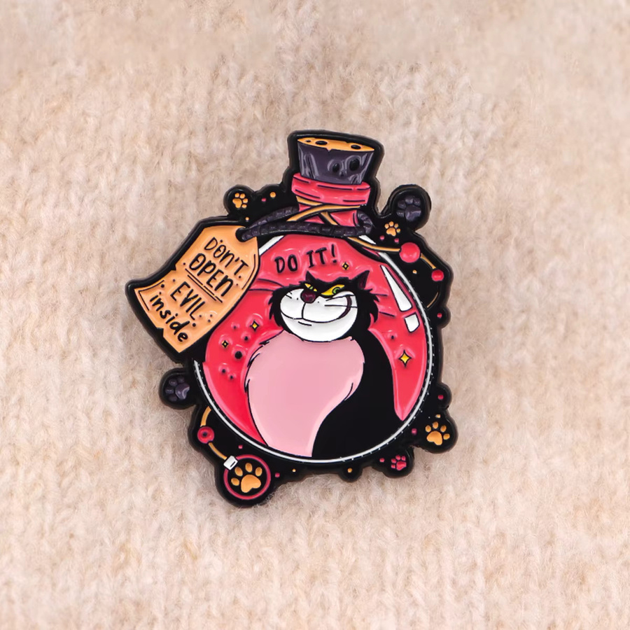 Brosche Emaille, schwarze Katze, Unisex - Bild 3