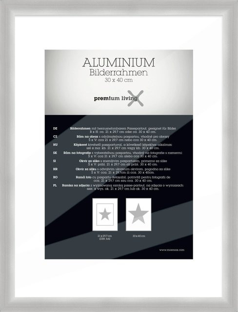 Premium Living Bilderrahmen aus Aluminium in Silber, B/H: 30 x 40 cm - Bild 1