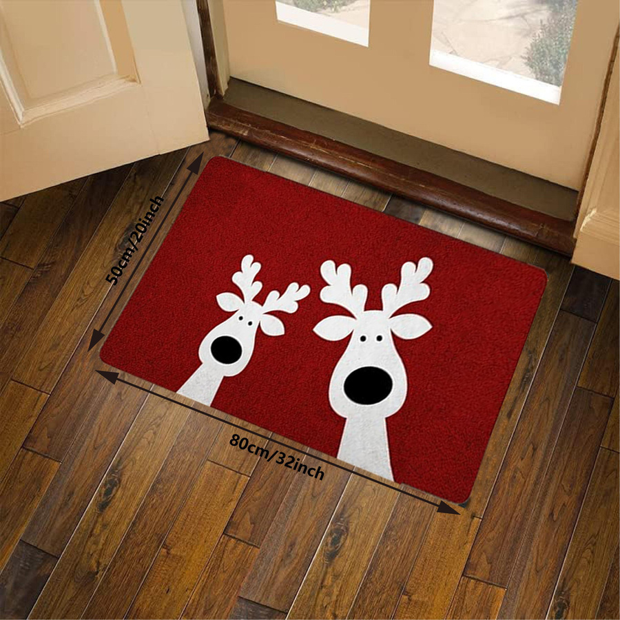 BC-Warm Home Weihnachts Fußmatte mit Rentier Motiv in Rot, B/B: 60 x 40 cm - Bild 3