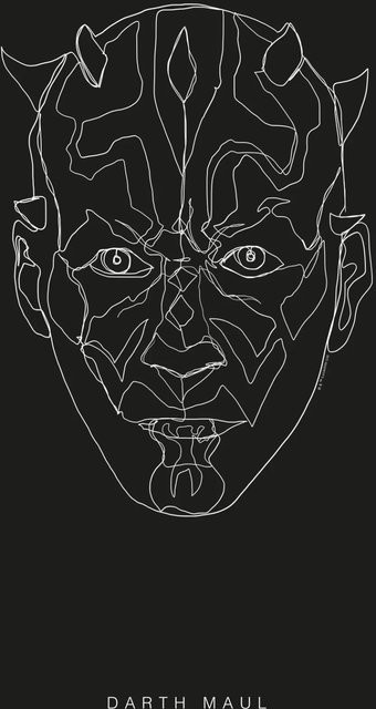 Komar Wandbild Star Wars Maul in Schwarz und Weiß, B/H: 50 x 70 cm - Bild 1