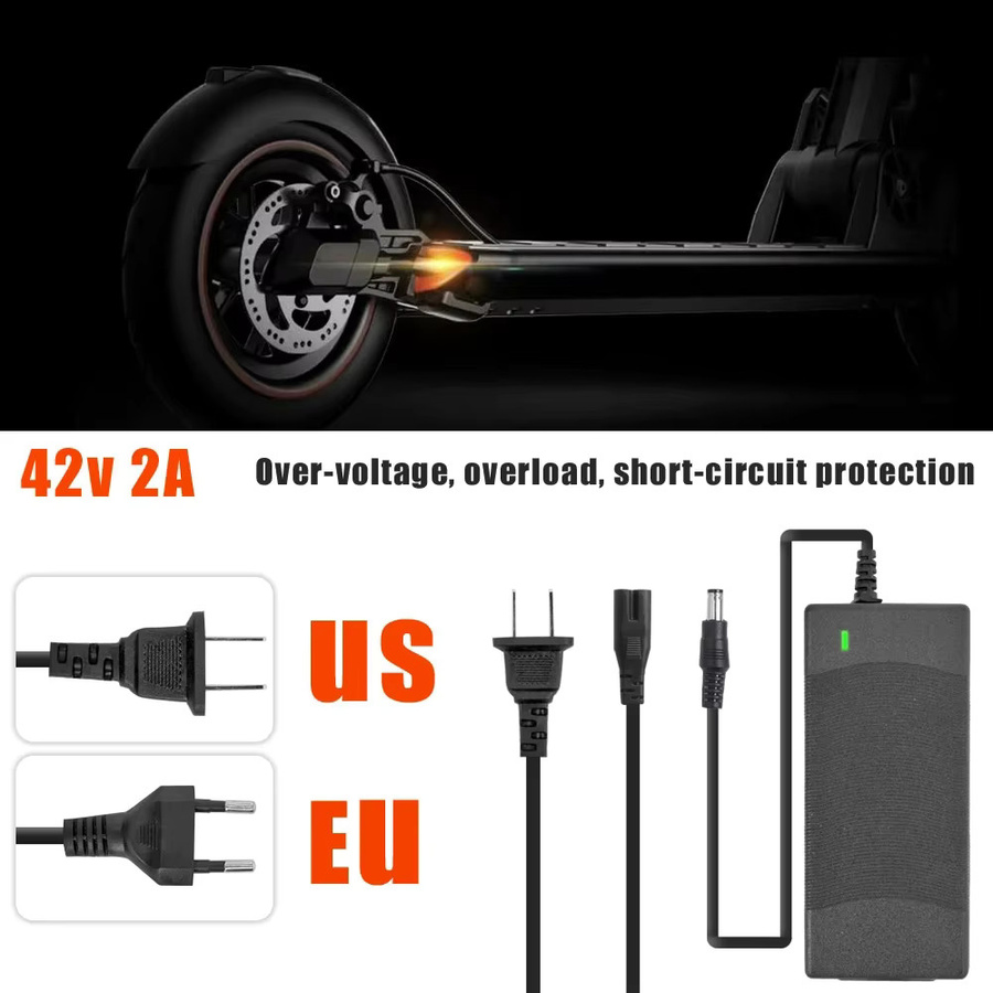 Kugoo Schnelles Ladegerät für elektrische Roller mit 42V 2Ah und Barrel-Plug in Schwarz - Bild 5