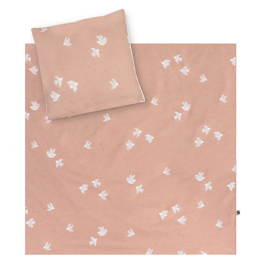 Julius Zöllner Bettwäsche Organic Birdy aus Bio-Baumwolle in Pink, bestehend aus Bettbezug und Kissenbezug, B/H: 80 x 80 cm und 35 x 40 cm - Bild 1