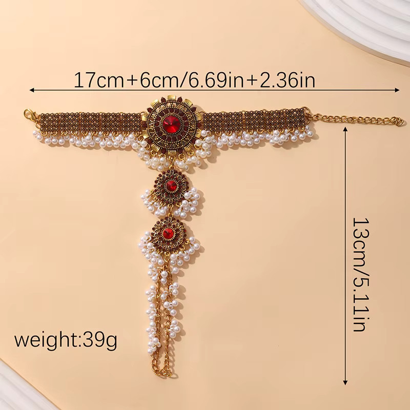 TopHanqi Schmuck-Set, Gold, Kristall, Perle, Damen, Vintage - Bild 2