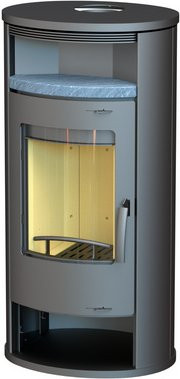 THERMIA Kaminofen Magdeburg aus Stahl in Grau mit 7 kW Leistung, B/T/H: 113,3 x 57,3 x 46,5 cm - Bild 1