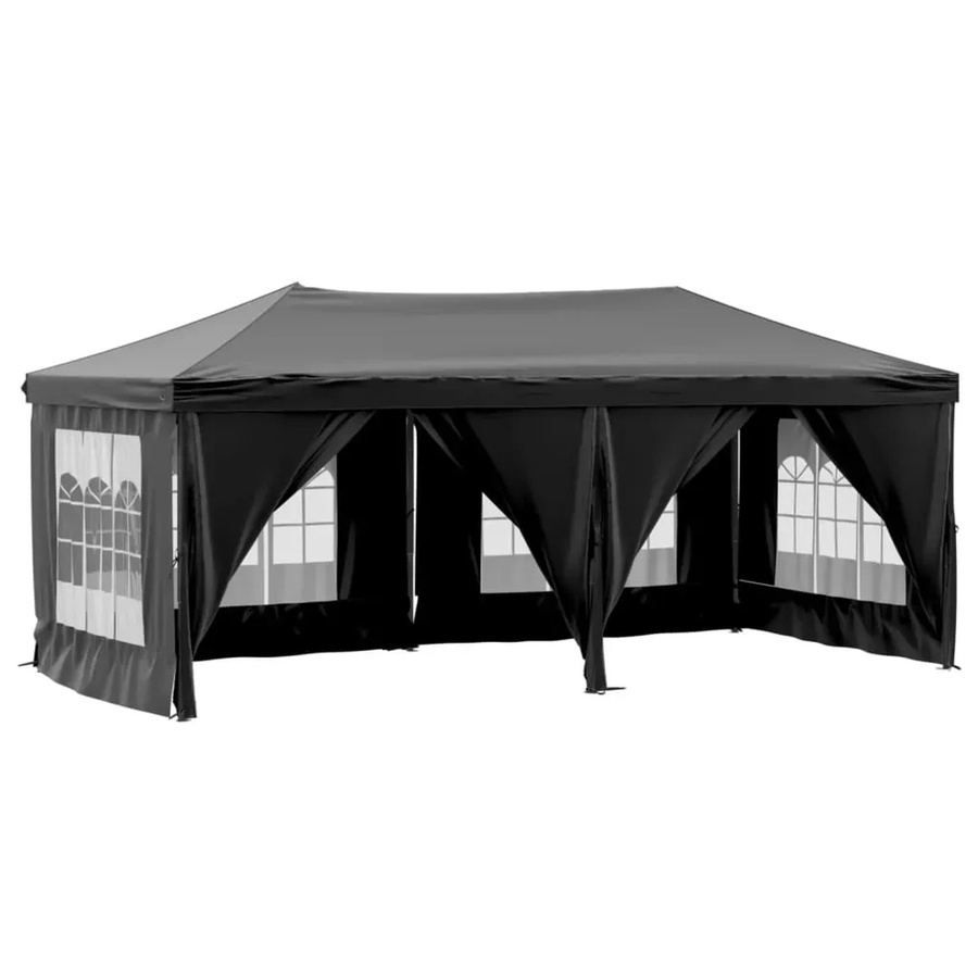 vidaXL Partyzelt faltbar mit Seitenwänden und Fenstern Schwarz B/T/H: 6 x 3 x 2,45 m - Bild 2