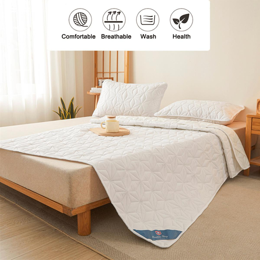 Wasserdichter Matratzenschoner aus Polyester, atmungsaktive und geräuschlose Matratzenauflage mit antibakterieller Wirkung, Farbe: Weiß, B/T/H: 160 x 200 x 40 cm - Bild 1