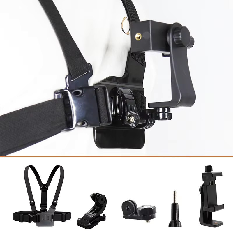 HONGDAK Brustgurt Halterung für GoPro Hero 12 11 10 9 8, Insta360 R X2 und DJI OSMO Action, Schwarz - Bild 3