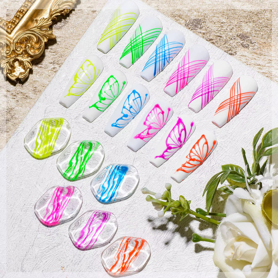 DUOLINGDAI Nagellack Set Semi Permanent UV Gel, 6 Stück, Glänzend - Bild 5