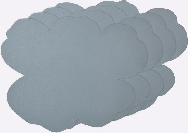 Platz-Set Impressionen in Blau mit floralem Muster aus abwaschbarem Lederimitat, B/T: 45 x 45 cm - Bild 1