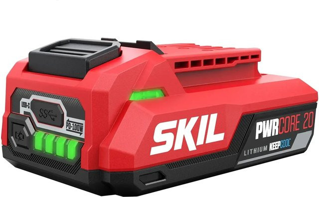 Skil Akkupack 20 V 2,0 Ah Li-Ion mit USB-C Anschluss in Rot - Bild 1
