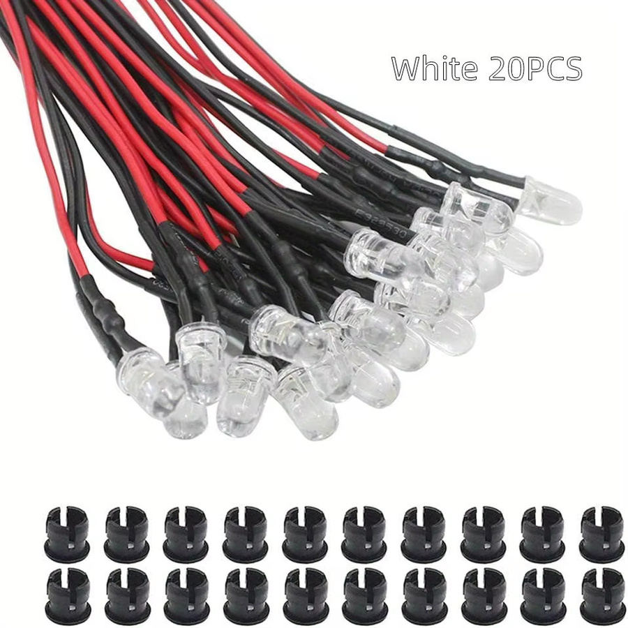 Micro-LED Set für DIY-Modellbau, 5 mm, vorverdrahtet, 9 V-12 V, Blau - Bild 2