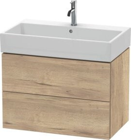 Duravit L-Cube Waschtischunterschrank wandhängend mit 2 Schubladen, Farbe Ei marmoriert Beige/Weiß, B: 78,4 cm, T: 45,9 cm, H: 54,4 cm - Bild 1