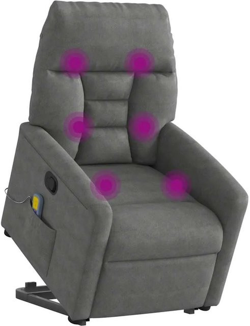 vidaXL Massagesessel mit Aufstehhilfe in Dunkelgrau aus Mikrofasergewebe - Bild 1