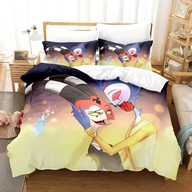Loona Boss 3D Anime Bettwäsche Set für Erwachsene und Kinder, 3-teilig, B/H: 135 x 200 cm - Bild 1