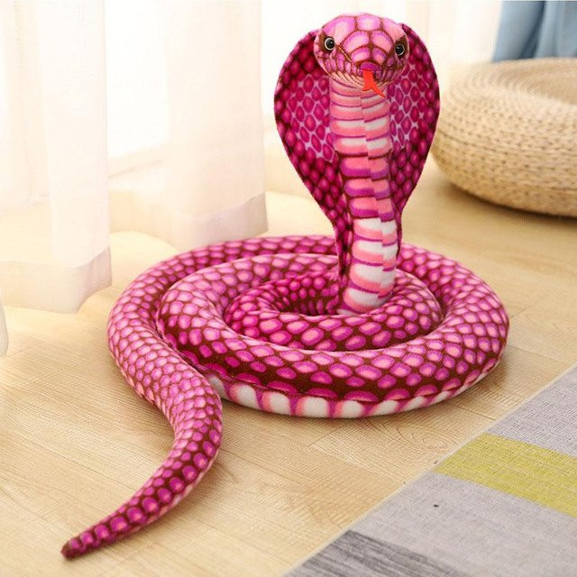 Kobra Plüschtier Schlange, Stofftier, hellrosa, 170cm, ab 3 Jahre - Bild 1