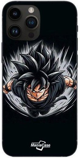 Maniacase Silikon Handyhülle für iPhone 15 Pro Max Dragon Ball Black Goku Schwarz - Bild 1