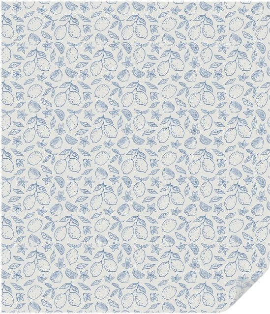 Tulup Buntglasfolie Zitronenmuster Selbstklebend, Sichtschutz Fensterfolie in Weiß und Multicolour, Breite: 100 cm, Höhe: 116 cm - Bild 1
