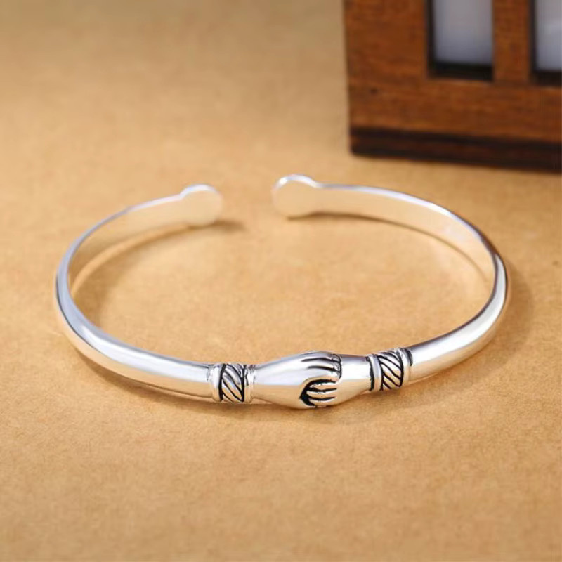 Armband 925 Silber, Handshake-Form, Damen - Bild 2