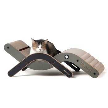 Canadian Cat Company Design-Kratzmöbel Beach Chair in Grau mit integriertem Spielzeug - Bild 2