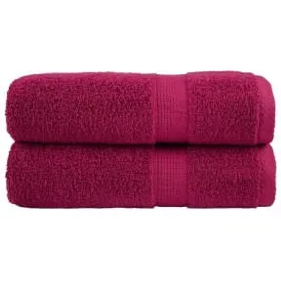 vidaXL Premium-Handtücher Set aus Baumwolle, 2 Stück, Rot, B: 50 cm, L: 100 cm, 600 g/m2 - Bild 2