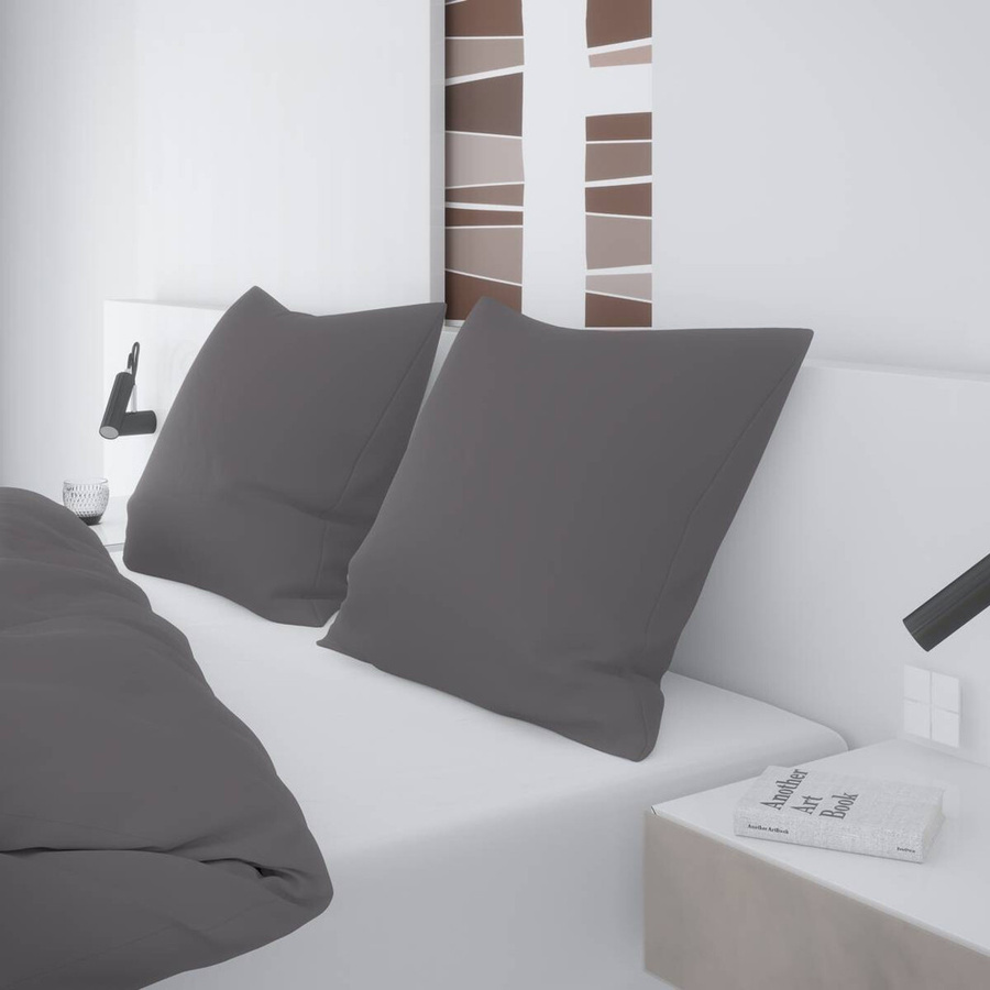 Beau Rêve Bettwäsche Set aus Baumwolle Renforce in Anthrazit Grau, bestehend aus Bettbezug und Kissenbezug, Oeko-Tex Standard 100, B/H: 200 x 200 cm, B/H: 80 x 80 cm - Bild 4