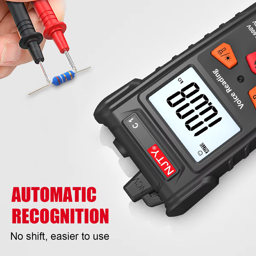 NJTY C1 Digitalmultimeter in Schwarz mit 4000 Zählungen, TRMS, AUTO-Reichweite und hintergrundbeleuchtetem LCD für AC/DC-Spannung und Widerstand - Bild 2