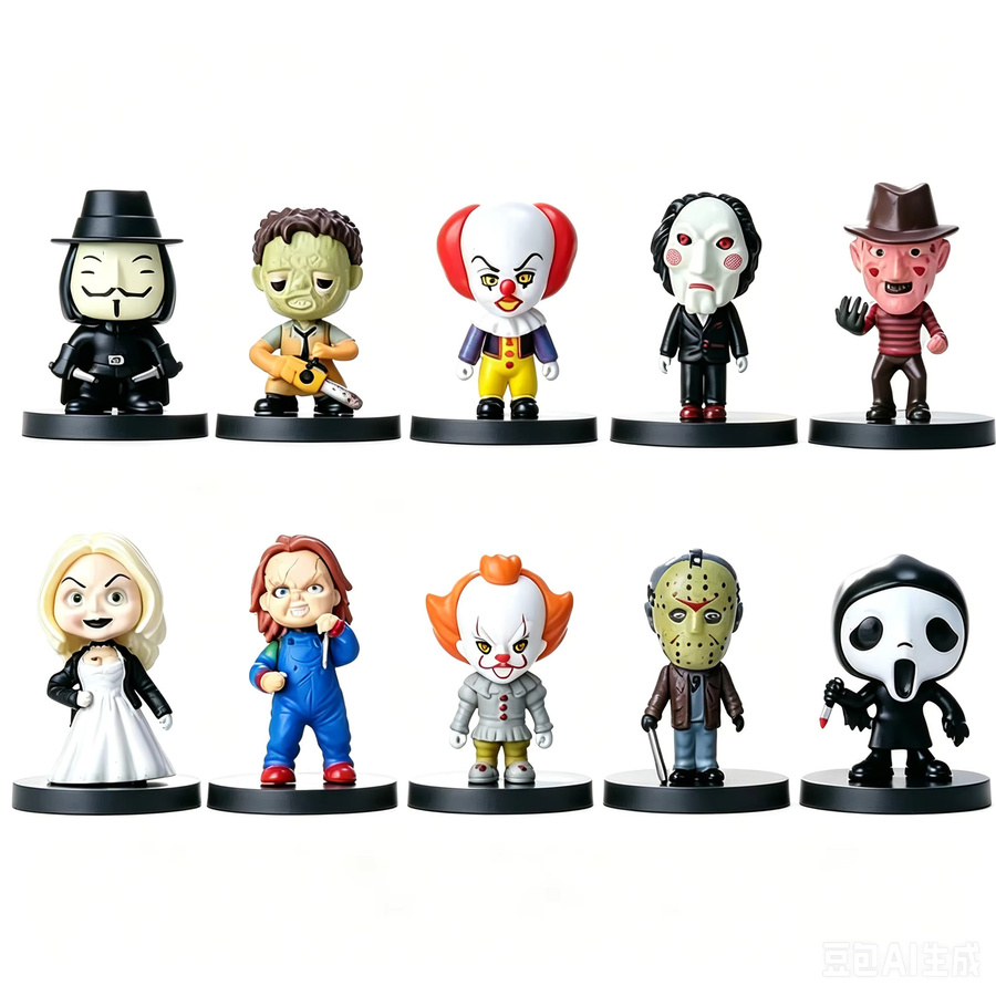 Bandai Chucky Freddy Joker Jason Actionfiguren Spielzeugmodelle, 10-teiliges Set - Bild 2