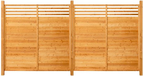 HOME DELUXE Holzzaun Set aus 2 Elementen und 3 Pfosten in Natur/Braun/Sand - Bild 1
