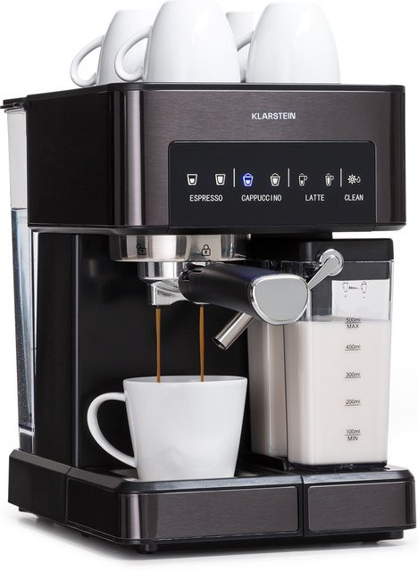 Klarstein Arabica Comfort Siebträgermaschine in Schwarz mit Touch-Display, 1350W und 20 Bar, 1,8l Wassertank - Bild 1
