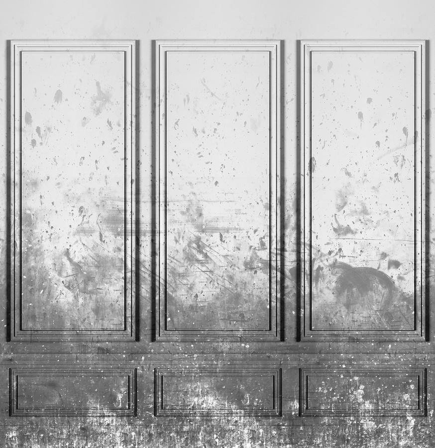 Rebel Walls Mural Patinated Panels Smoke in Grau, Breite: 270 cm, Höhe: 45 cm - Bild 1