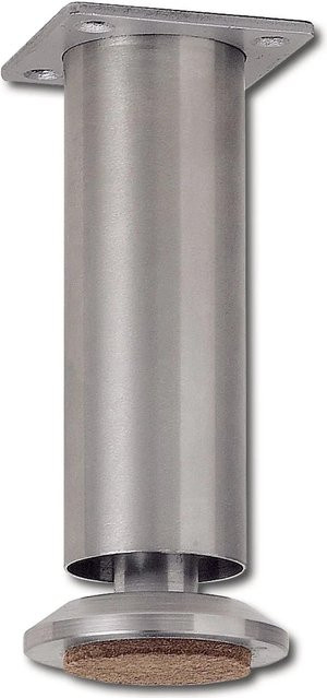 Simausrom Möbelfuß mit Möbelgleiter in Edelstahl gebürstet, Farbe Silber, Durchmesser: 35 mm, Höhe: 160 mm - Bild 1