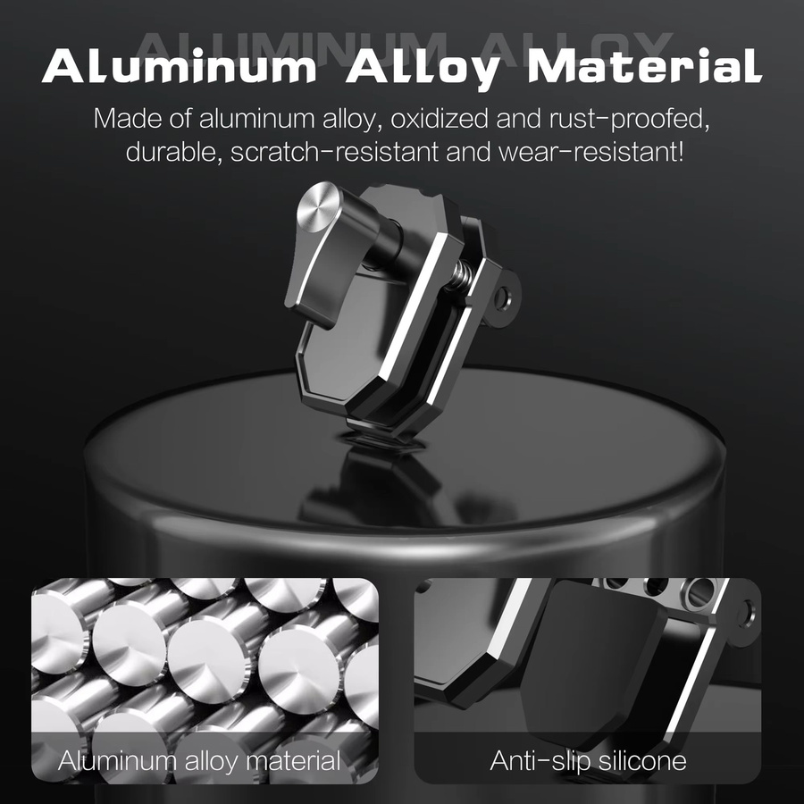 Aluminium Windschutzscheibenhalterung Klemme als Clip für GoPro 13 12, Insta360 X5 X4 X3, DJI Osmo Action 4 5 und 360 Kameras als Motorrad Zubehör - Bild 2