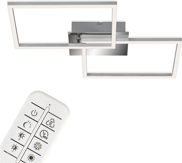 BRILONER CCT LED Design Deckenleuchte Quadratisch in Schwarz oder Chrom mit dimmbarer Lichttemperatur und Helligkeit - Bild 1