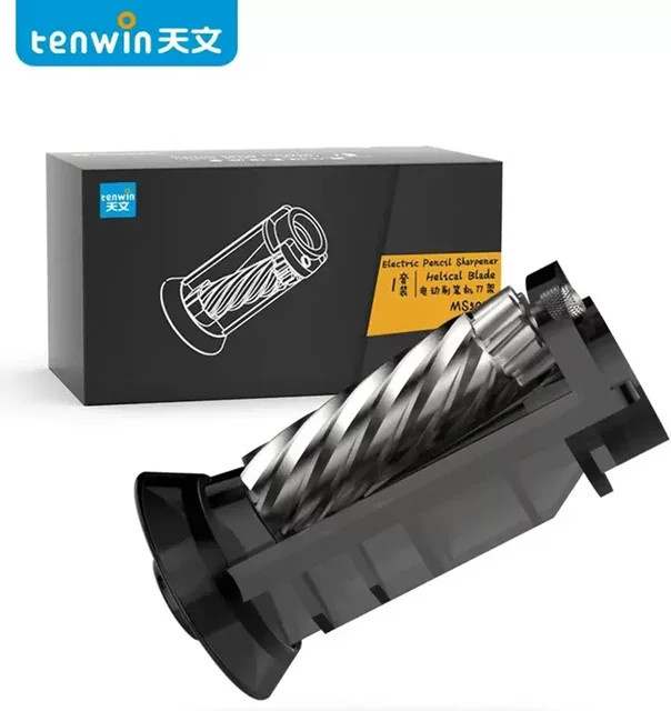 TENWIN Ersatzmesserhalter für elektrische Bleistiftspitzer mit spiralförmigen Ersatzklingen in Schwarz - Bild 1