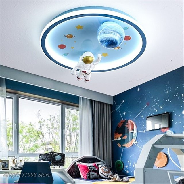 LZPZ RUI LED Deckenlampe Astronaut Blau Rund für Kinderzimmer im Nordic Design - Bild 1