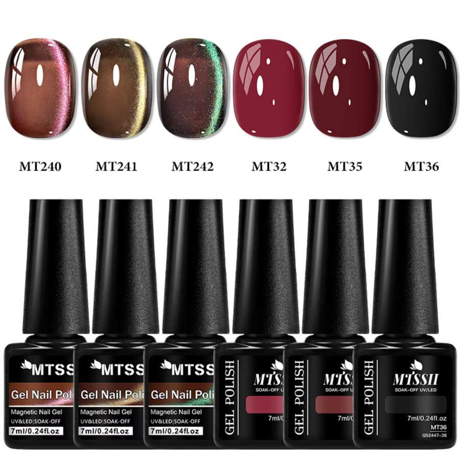 Mtssii Magnetisches Gel & Farbe Gel Nagellack Set, 6 Stück - Bild 2