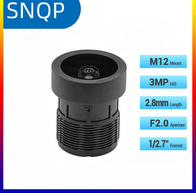 SNQP M12 2,8 mm festes IRIS-Objektiv in Schwarz für CCTV-Sicherheitsüberwachungskameras - Bild 1