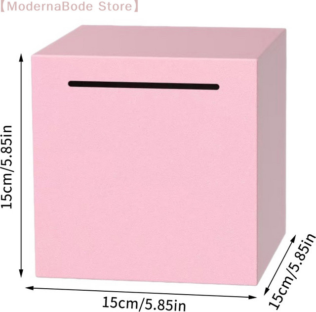 Hoeaden Metall-Sparbüchse für Kinder mit großer Kapazität, nur Einwurf, Farbe: Pink - Bild 1