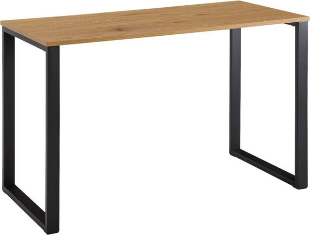 Schreibtisch Wohnling in Eiche Nachbildung und Schwarz, B/H/T: 120 x 76 x 60 cm - Bild 1