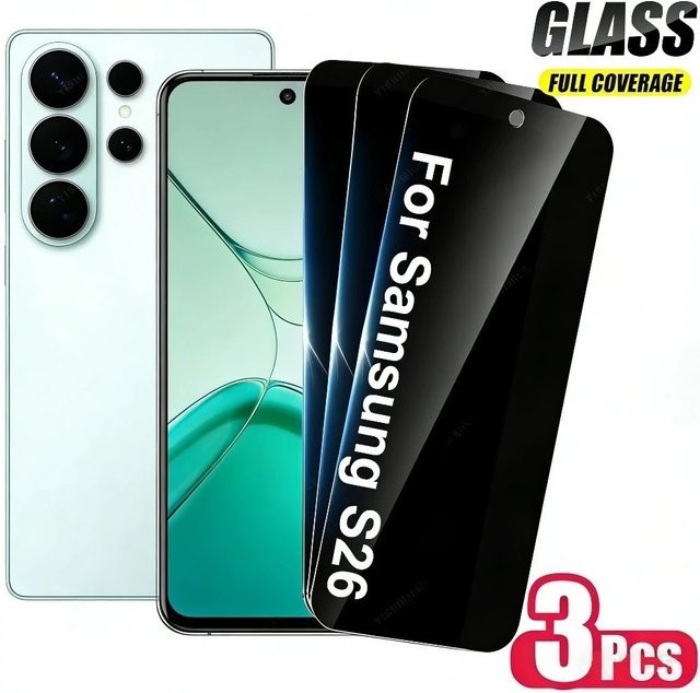 3 Stück Anti-Spionage Panzerglas Displayschutz für Samsung Galaxy S26 S25 S24 S23 S22 S21 Ultra Plus Edge transparent und kratzfest - Bild 1
