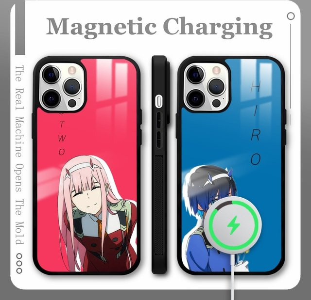 Japan Anime Darling in the Franxx Handyhülle mit MagSafe Spiegel Design für iPhone 16 15 14 13 Pro Max Plus Mini, Mehrfarbig - Bild 1