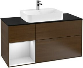 V&B Waschtischunterschrank Finion mit Wandbeleuchtung, Breite: 120 cm, Tiefe: 50,1 cm, Höhe: 50,1 cm, weiß lackiert - Bild 1