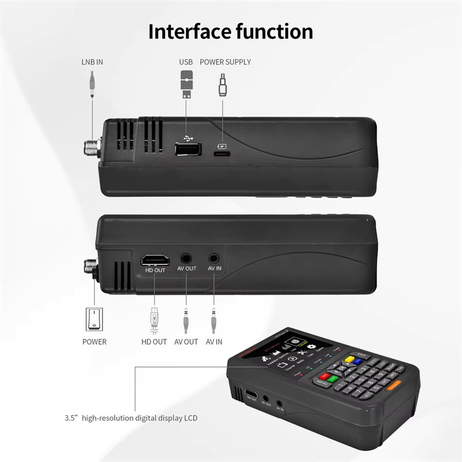 GTMEDIA V8 Finder 2 Satelliten-Finder-Messgerät mit 3,5 Zoll LCD-Display, DVB-S/S2/S2X Unterstützung, 1080P Full HD und USB-C-Anschluss - Bild 6