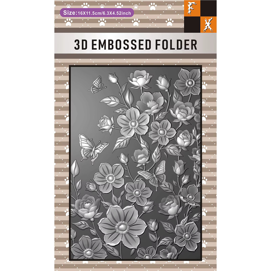 Ordner mit 3D-Reliefprägung für DIY-Sammelalben und Kartenherstellung mit Blumen- und Schmetterlingsmuster aus Kunststoff - Bild 2