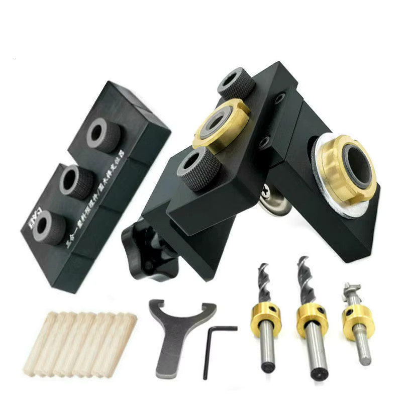 GDART Einstellbares Holz Dübel Jig Set mit 8 mm und 10 mm Bohrern in Schwarz - Bild 3